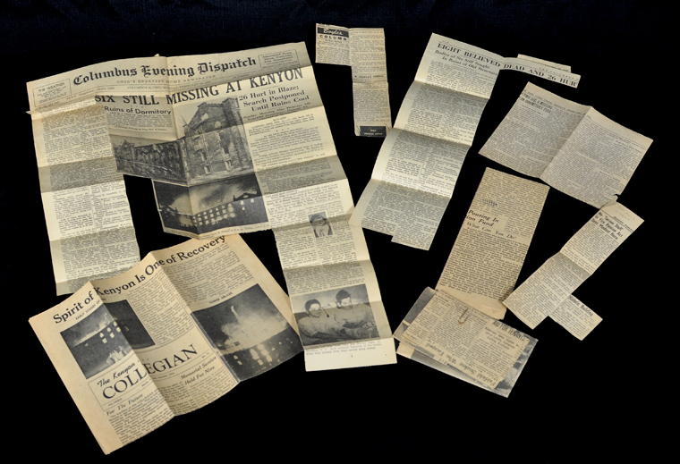 Old newspapers and pictures being restored using a photo restoration tool.