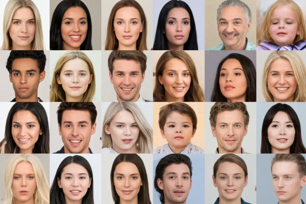Facial images with realistic expressions generated by AI Avatar Maker.