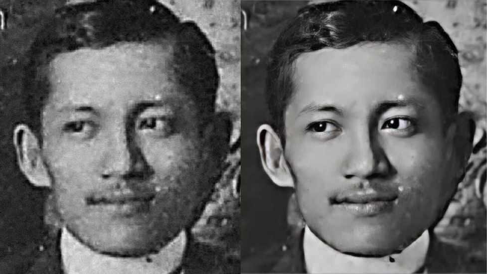 Using an AI photo restoration tool to preserve Jose Rizal's black and white photos.