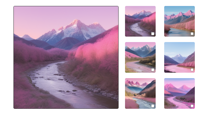pink landscape generated by AI Story book Generator