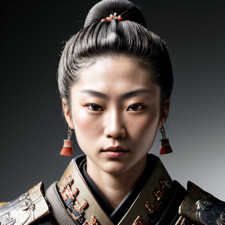 female samurai generated by ai image generator
