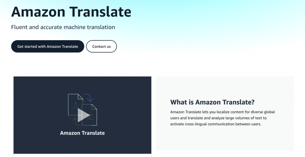 Amazon Translate, a tool for AI translation