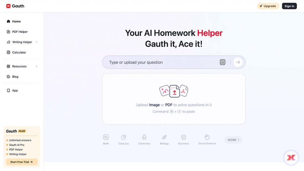 Gauth AI is an online homework helper application