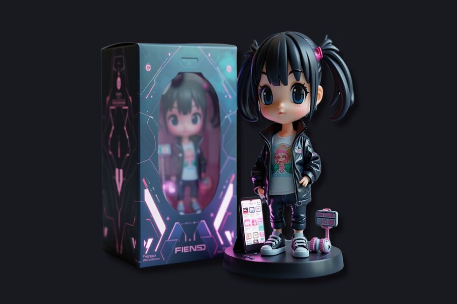 AI Action Figure of a Futuristic Girl